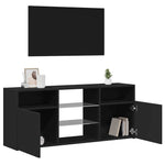 TV Cabinet with LED Lights Black 120x30x50 cm 804302