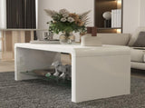 Curved Two-Tier Coffee Table - High Gloss White T3398P343525