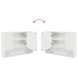Mirror Cabinet High Gloss White 80 x 17 x 55 cm Engineered Wood 883358