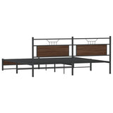 Metal Bed Frame without Mattress Brown Oak 200x200 cm 3325134