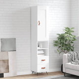 Highboard High Gloss White 34.5x34x180 cm Engineered Wood 3200235