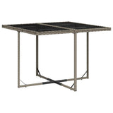 9 Piece Garden Dining Set with Cushions Grey Poly Rattan 3211736
