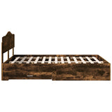 Bed Frame with Drawer Smoked Oak 150 x 200 cm Engineered Wood 3413181