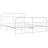 Bed Frame White Powder-coated steel Double Bed Frame 352650