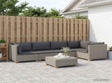 6 pcs Rattan Lounge Set with Cushions GENDT Natural Rattan 3429855