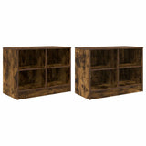 Bed Cabinet 2 pcs Smoked Oak 66 x 33 x 48 cm Engineered Wood 893727