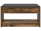 Hall Bench with Cushion with Shelf Smoked Oak 63 x 38 x 45 cm 891572