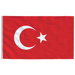 Turkey Flag and Pole 5.55 m Aluminium 3147145