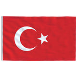 Turkey Flag and Pole 5.55 m Aluminium 3147145
