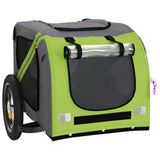 Pet Bike Trailer Green and Grey Oxford Fabric and Iron 93871