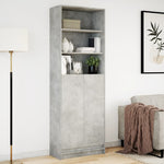 Highboard with LED Concrete Grey 69x32.5x200 cm Engineered Wood 3307908