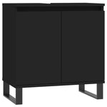 ZNTS 3 Piece Bathroom Furniture Set Black Engineered Wood 3190284