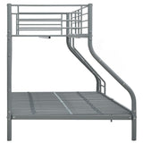 Bunk Bed Grey Powder-Coated Steel Twin and Full Durable 287904
