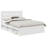 Bed Frame with Headboard White 150 x 200 cm Solid Pine Wood 3411728
