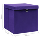 Storage Boxes with Covers 10 pcs 28x28x28 cm Purple 325214