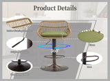 GOMYWAY 2 PCS Modern Swivel Bar Stools, Height Adjustable wicker furniture Bar Chairs with Cushion & W2678P388752