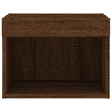 Bedside Cabinets with LED Lights Wall-mounted 2 pcs Brown Oak 837126
