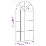 Wall Mirror Black 50x100 cm Arch Iron 358626