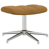 Relaxing Chair with a Stool Brown Velvet 328136