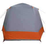 Camping Tent Cabin Grey and orange 420 x 420 x 227 cm Polyester 42001028
