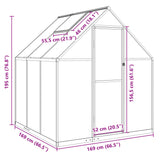 ZNTS Greenhouse with Base Frame Silver 169x169x195 cm Aluminium 4005828