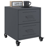 ZNTS Bedside Cabinets 2 pcs Anthracite 36x39x43.5 cm Steel 846631