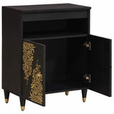 Sideboard with Shelf Black 60 x 33 x 75 cm Solid Mango Wood 4018833