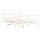 Bed Frame without Mattress White 140x190 cm Solid Wood 3194812