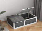 Wooden Tortoise House, Small Pet Reptile Shelter, with Hide Den and Run - Grey T3398P376104