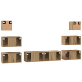 TV Cabinet Set Wall-mounted 8 pcs Artisan Oak Engineered Wood 3393155
