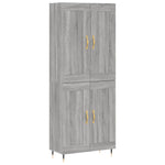 Highboard Grey Sonoma 69.5x34x180 cm Engineered Wood 3199671