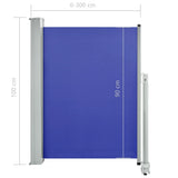 Patio Retractable Side Awning 100x300 cm Blue 48341