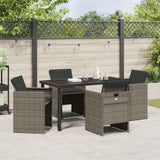 Garden Dining Set 5 pcs Grey Poly Rattan 3380598