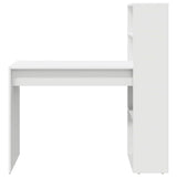 Desk with Shelf White 113 x 54 x 120 cm Engineered Wood 869274