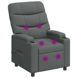 Recliner Massage Chair Dark Grey 75 x 93 x 102 cm Fabric 42051287