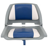 4 Piece Foldable Boat Seat Set with Blue-white Pillow 272241