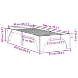 Bed Frame Brown 90 x 200 cm Solid Pine Wood 873006