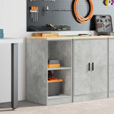 Garage Storage Cabinet Concrete Grey 40x51x85 cm Solid Wood Pine 860538