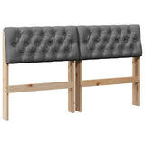 Upholstered Headboard Dark Grey 150 cm Solid Pine Wood 879170