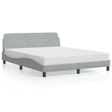 Bed Frame "Dover" Light Grey 152x203 cm Velvet 373291