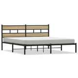 Metal Bed Frame without Mattress Sonoma Oak 200x200 cm 4017109