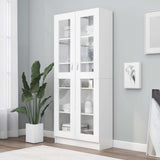 Vitrine Cabinet White 82.5x30.5x185 cm Engineered Wood 802768