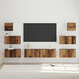 TV Cabinet Set Wall-mounted 8 pcs Old Wood Engineered Wood 3393153