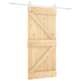 Sliding Door with Hardware Set 90x210 cm Solid Wood Pine 3203214