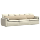 Sofa Pillows 2 pcs Cream 200 x 40 cm Fabric 42013901