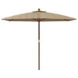 Garden Parasol with Wooden Pole Taupe 299x240 cm 363170