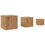 ZNTS Side Tables 3 pcs Artisan Oak Engineered Wood 856677