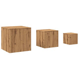 ZNTS Side Tables 3 pcs Artisan Oak Engineered Wood 856677