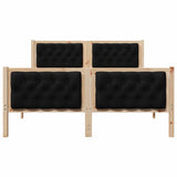Bed Frame with Headboard Black 140 x 190 cm Solid Pine Wood 3394295