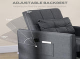 Linen-Look Single Chair Bed - Grey T3398P329985